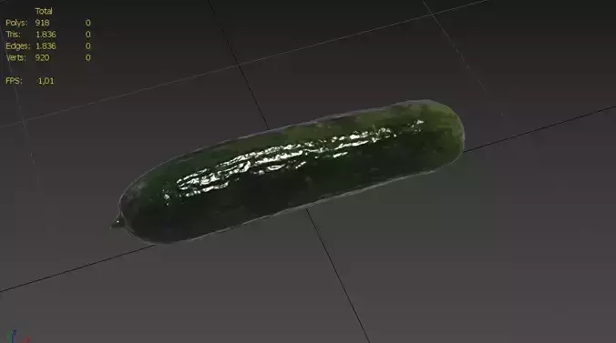 Cucumber M03 Low-poly 3D model 3