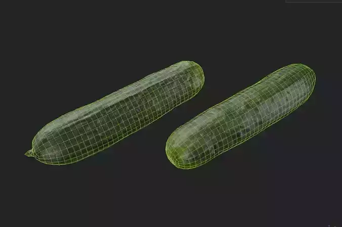 Cucumber M03 Low-poly 3D model 2