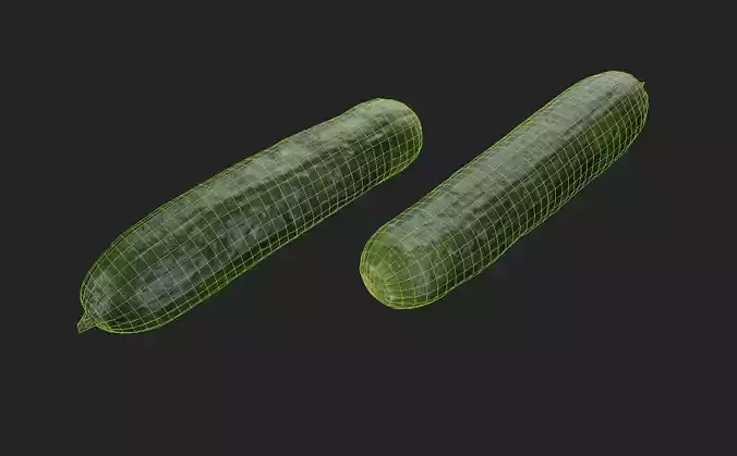Cucumber M03 Low-poly 3D model 7