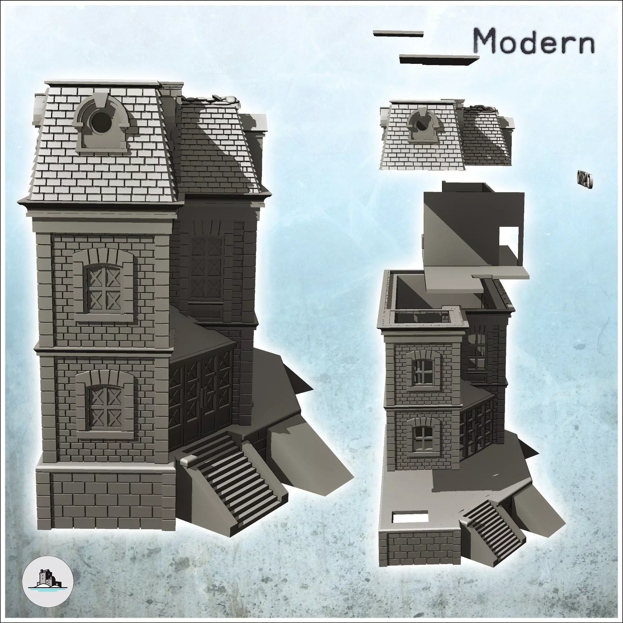 Casino of Ouistreham Caen Calvados Normandy - Modern WW2 WW1 Wor 3D print model_2