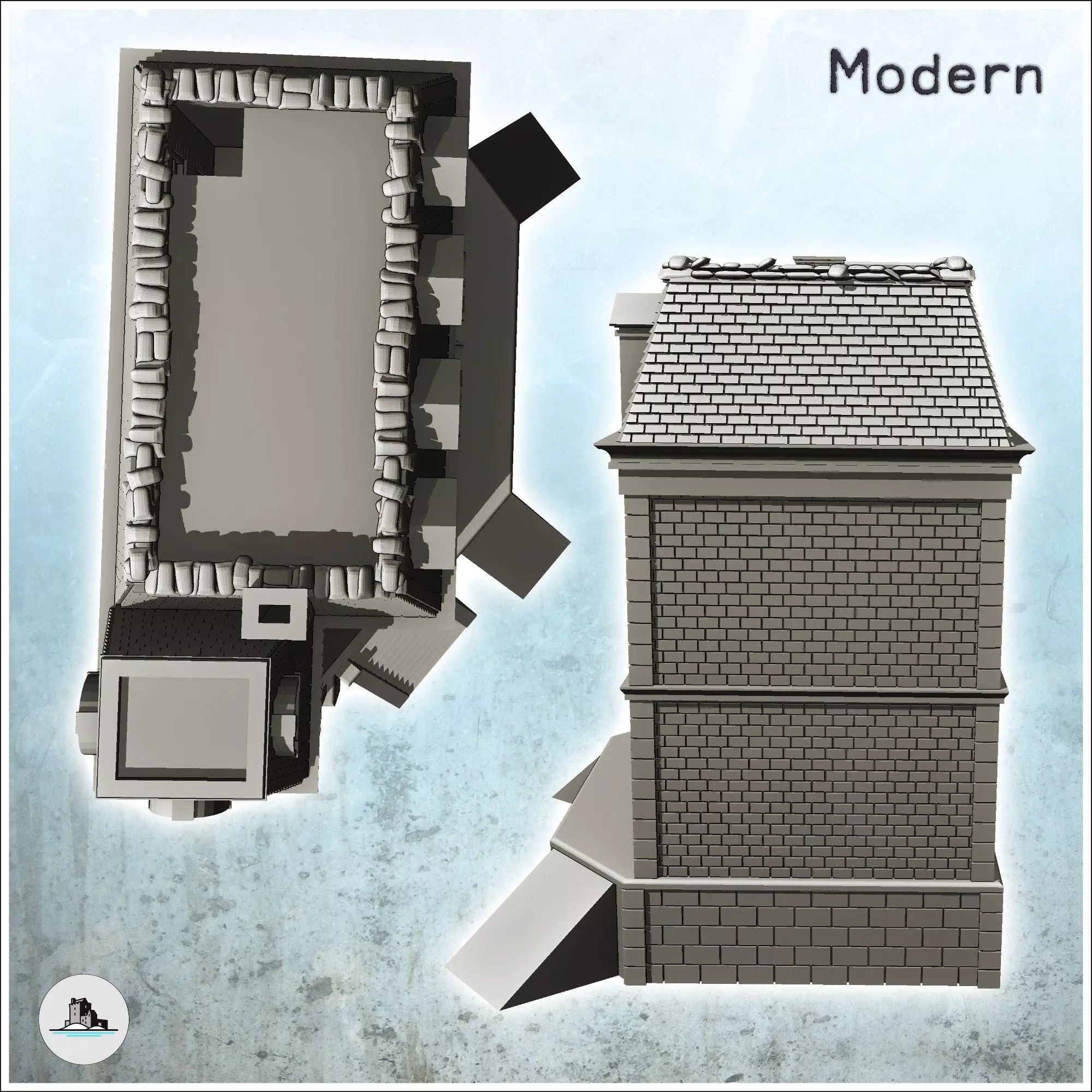 Casino of Ouistreham Caen Calvados Normandy - Modern WW2 WW1 Wor 3D print model_4