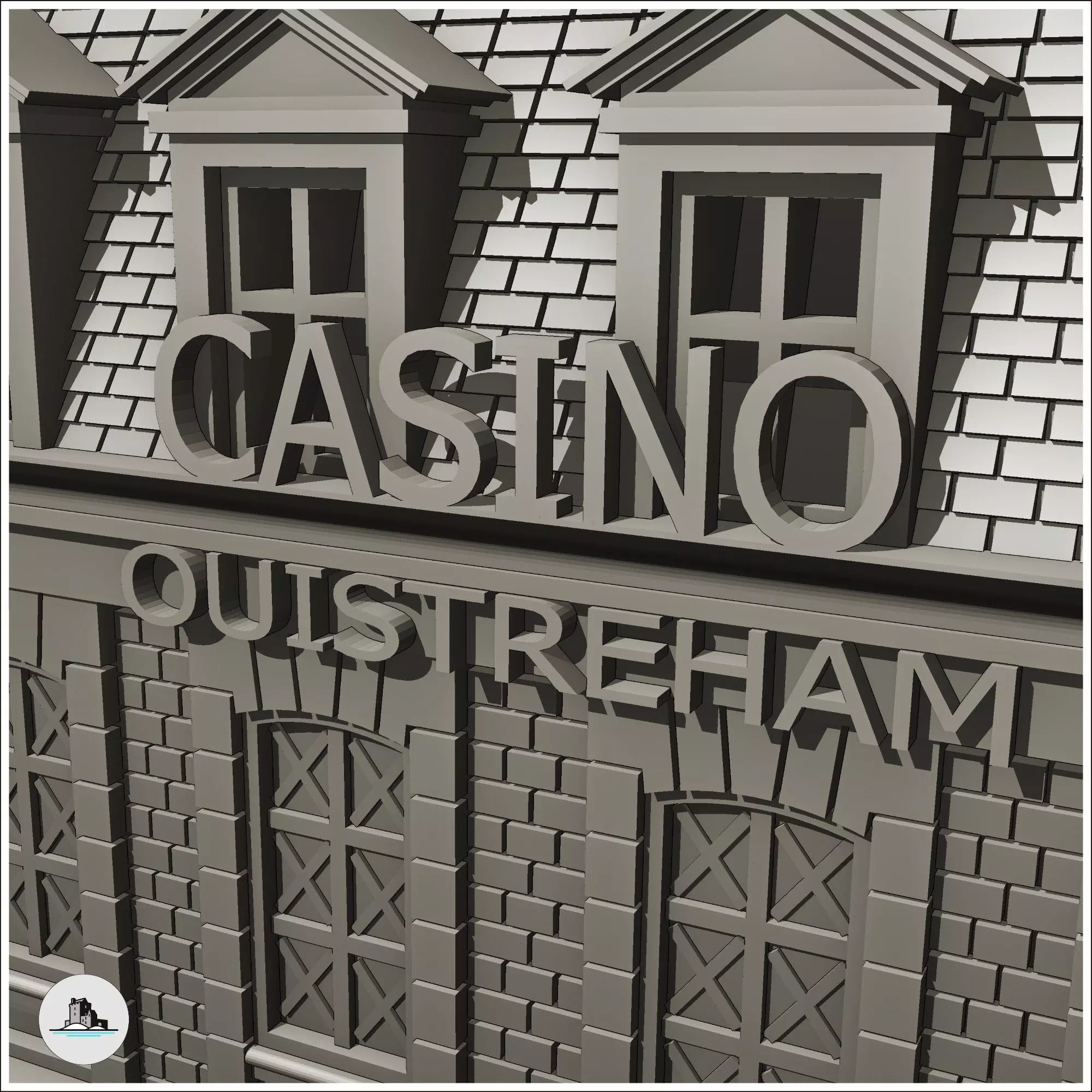 Casino of Ouistreham Caen Calvados Normandy - Modern WW2 WW1 Wor 3D print model_6