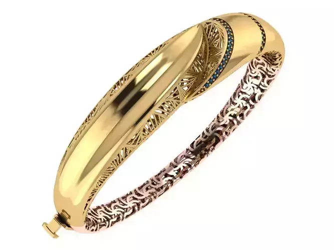 Custom Design Gold Bracelet 3D print model