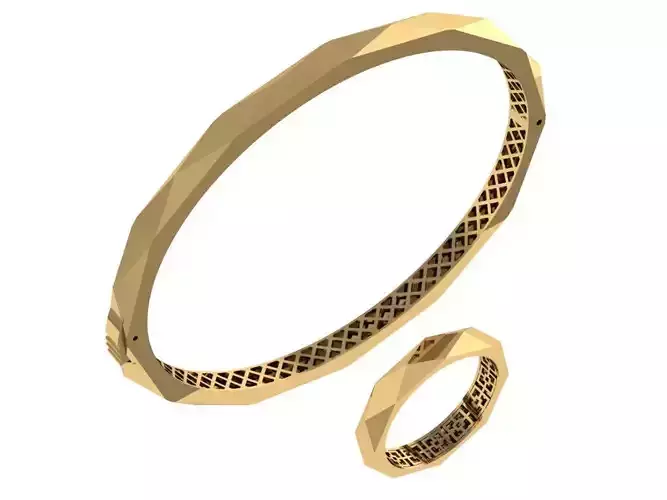 Custom Design Gold Bracelet and Ring