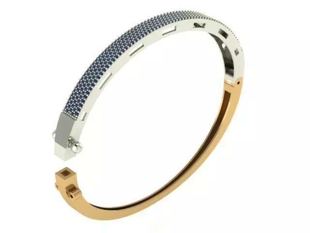 Custom Design Gold Bracelet 3D print model_0