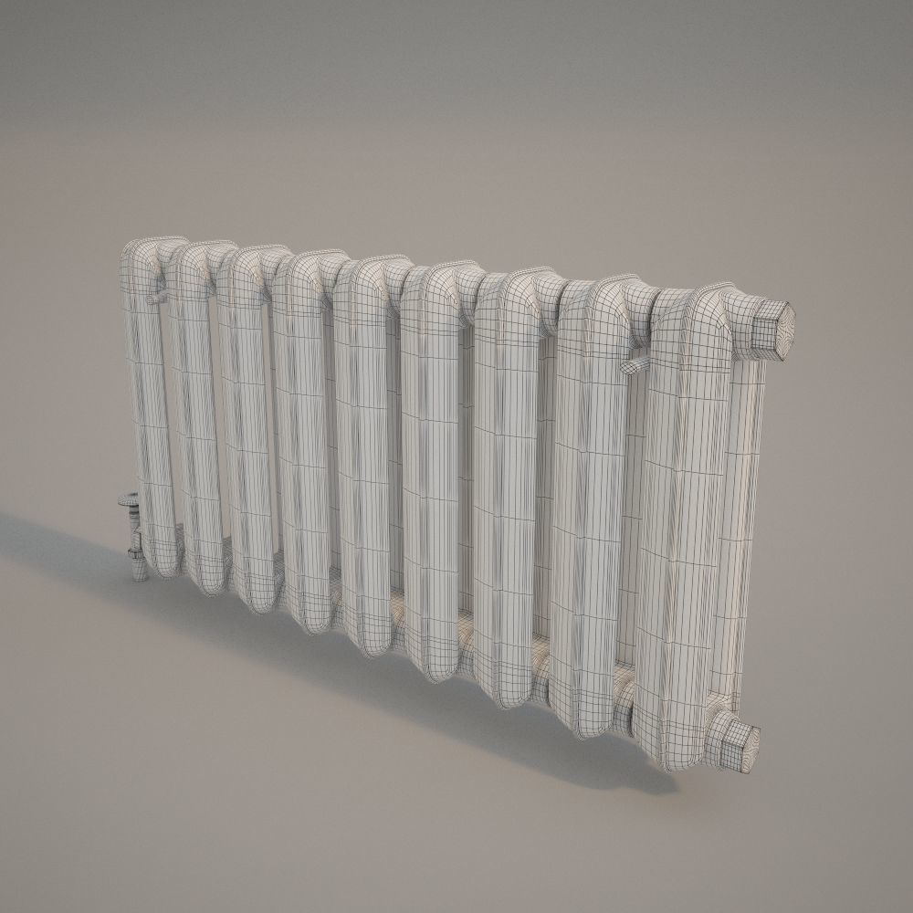 Painted Old Radiator 3D model_2