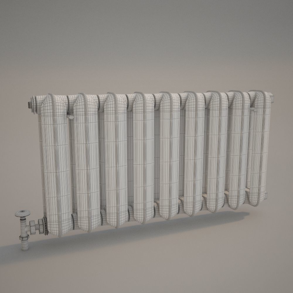 Painted Old Radiator 3D model_3