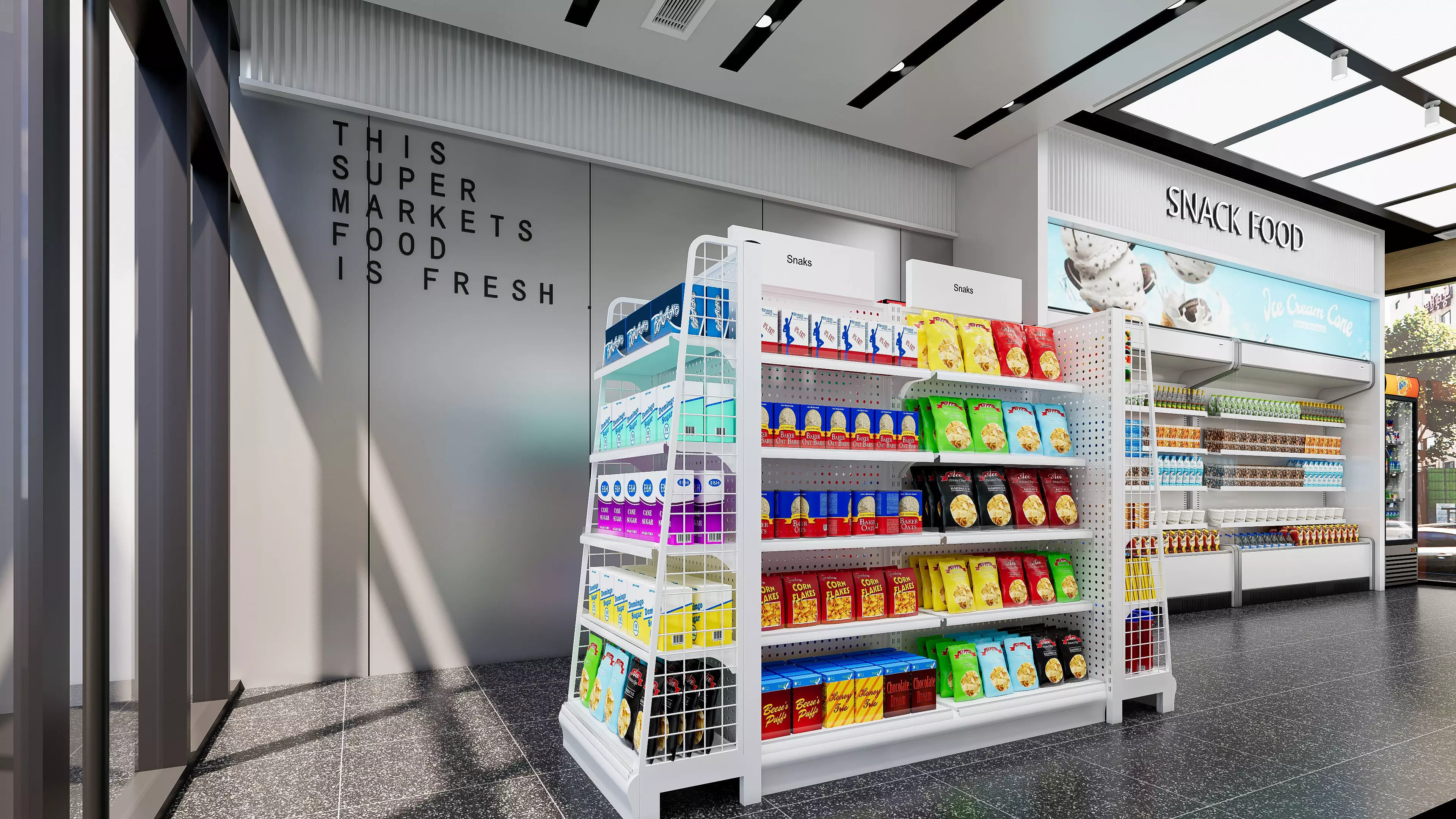 Supermarket Hypermarket Convenience Store 2 3D model_10