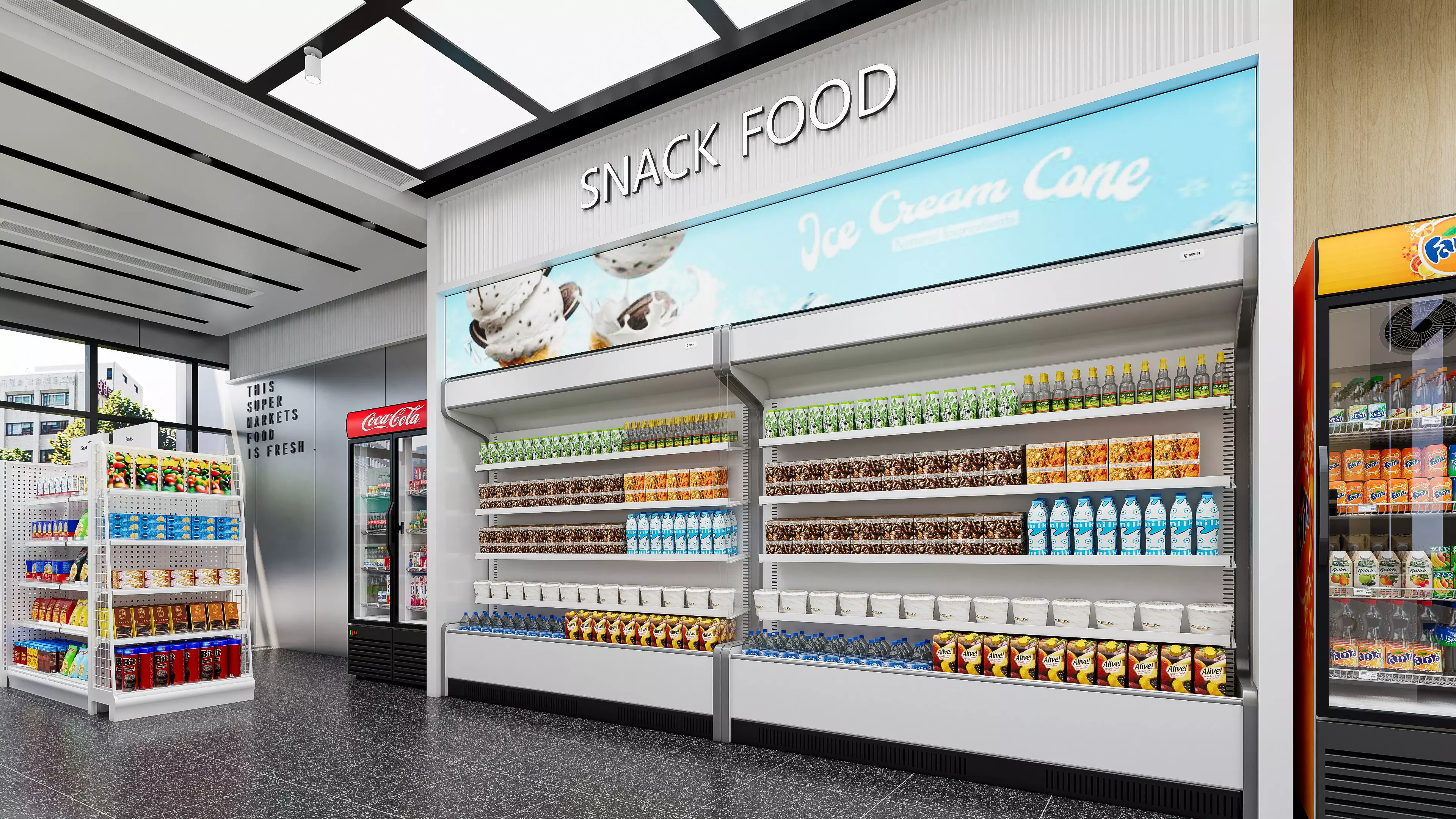 Supermarket Hypermarket Convenience Store 2 3D model_9