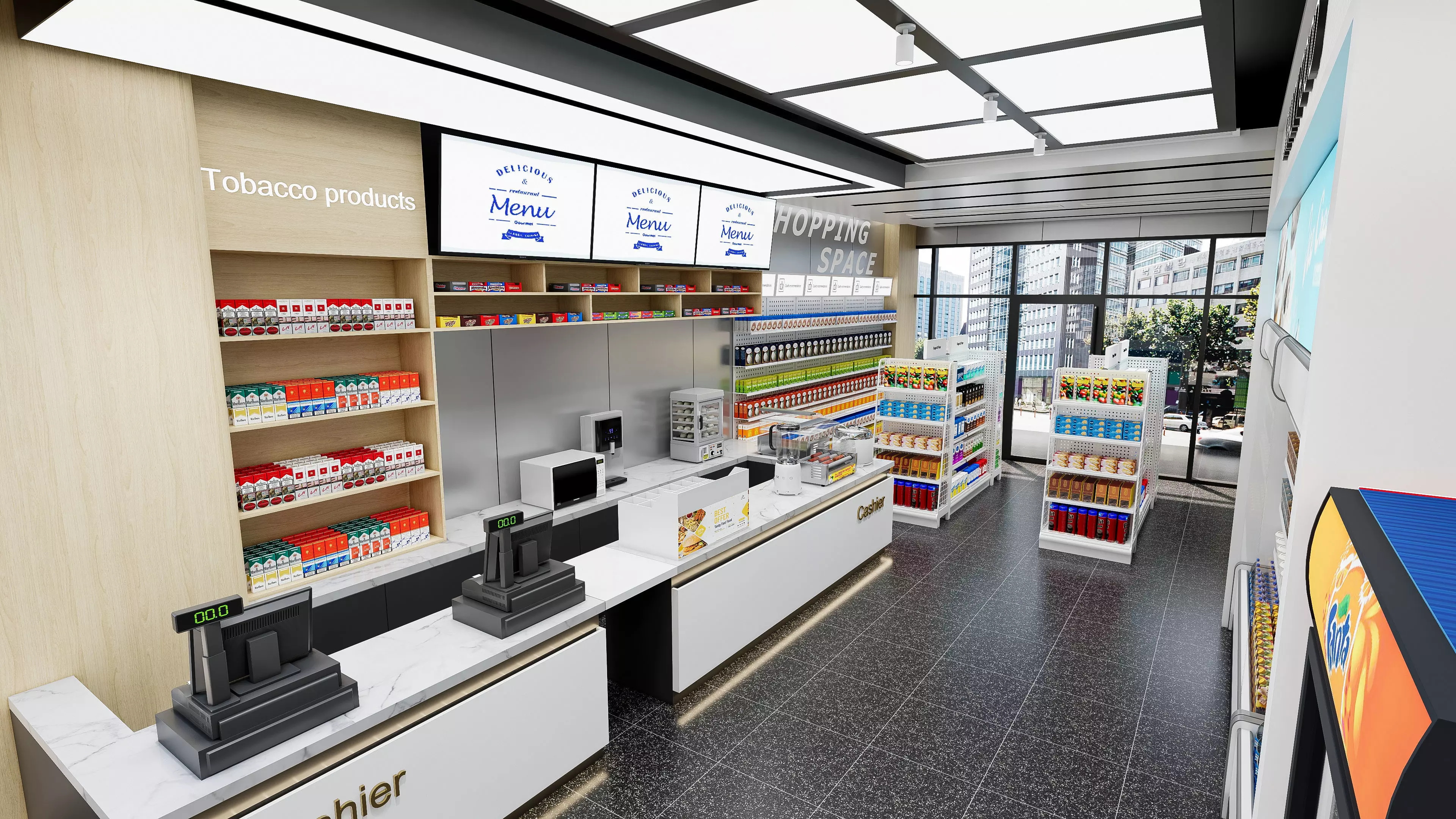 Supermarket Hypermarket Convenience Store 2 3D model_11