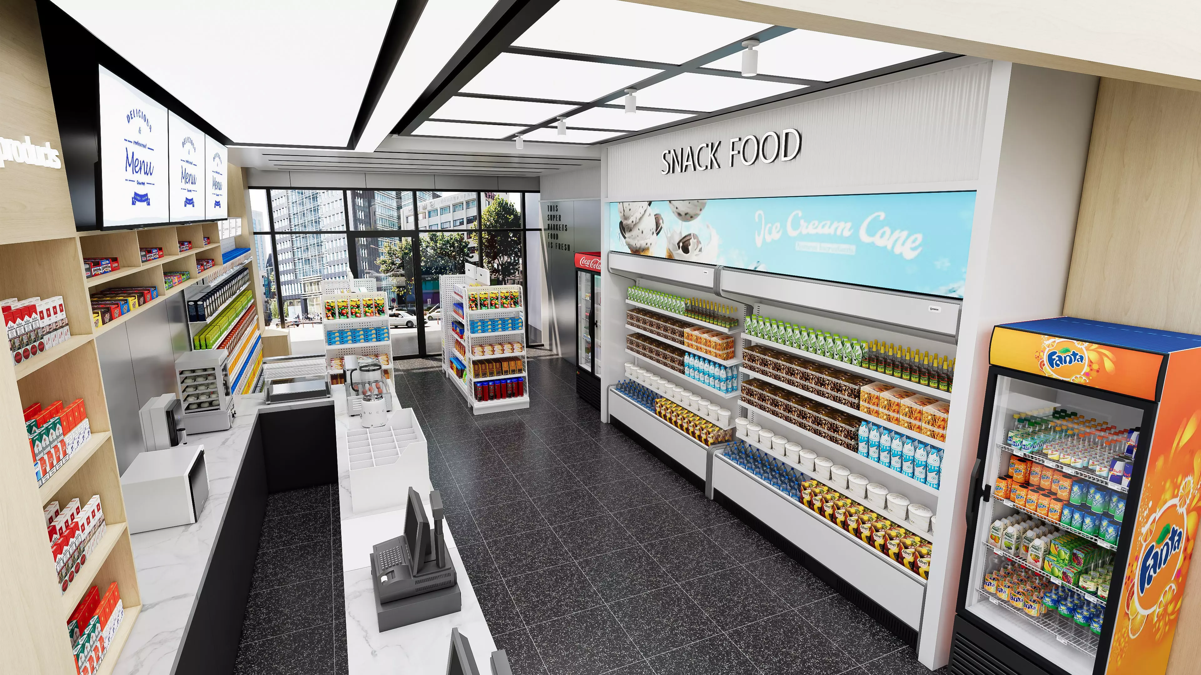 Supermarket Hypermarket Convenience Store 2 3D model_12