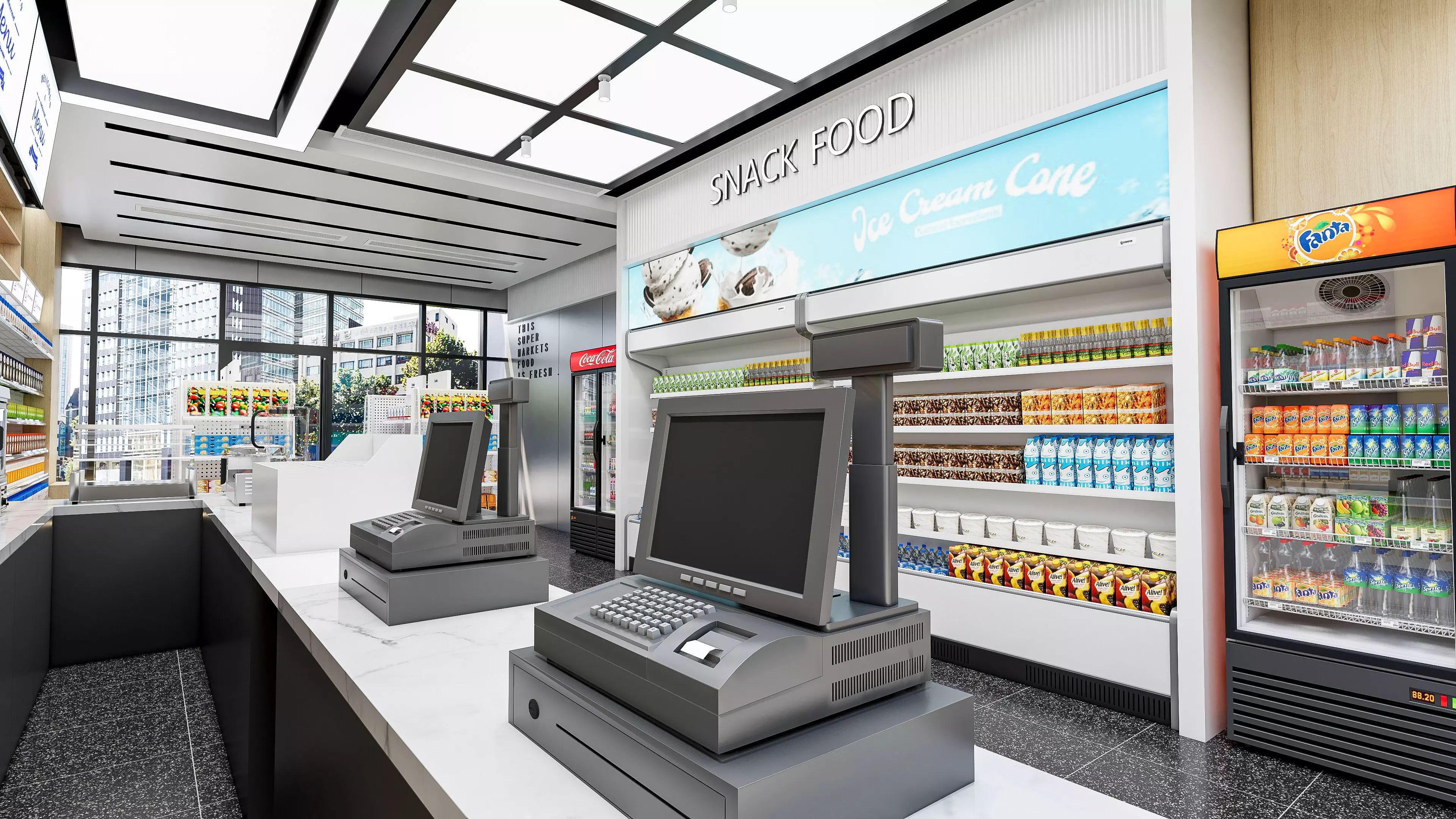 Supermarket Hypermarket Convenience Store 2 3D model_17