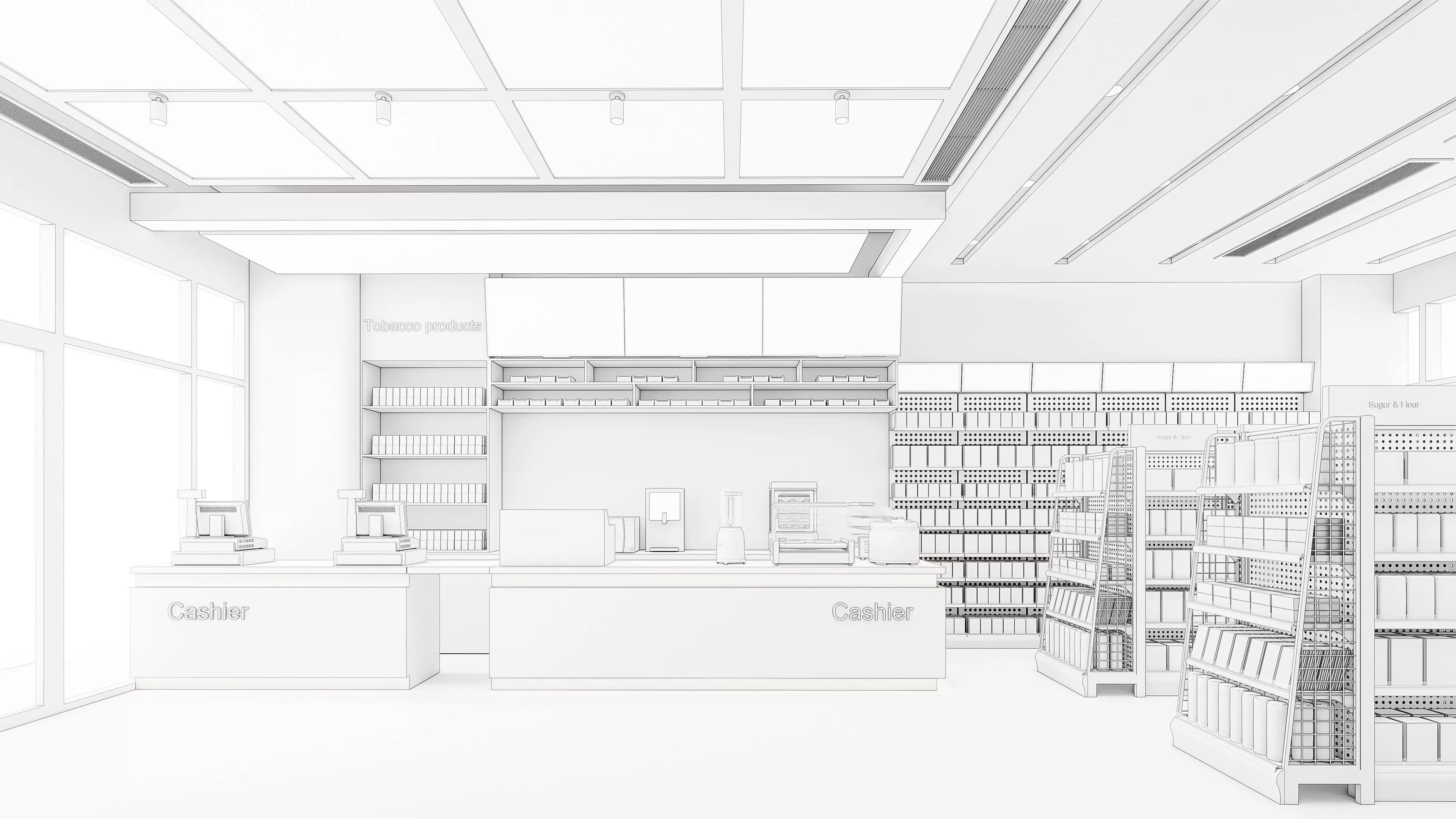 Supermarket Hypermarket Convenience Store 2 3D model_19