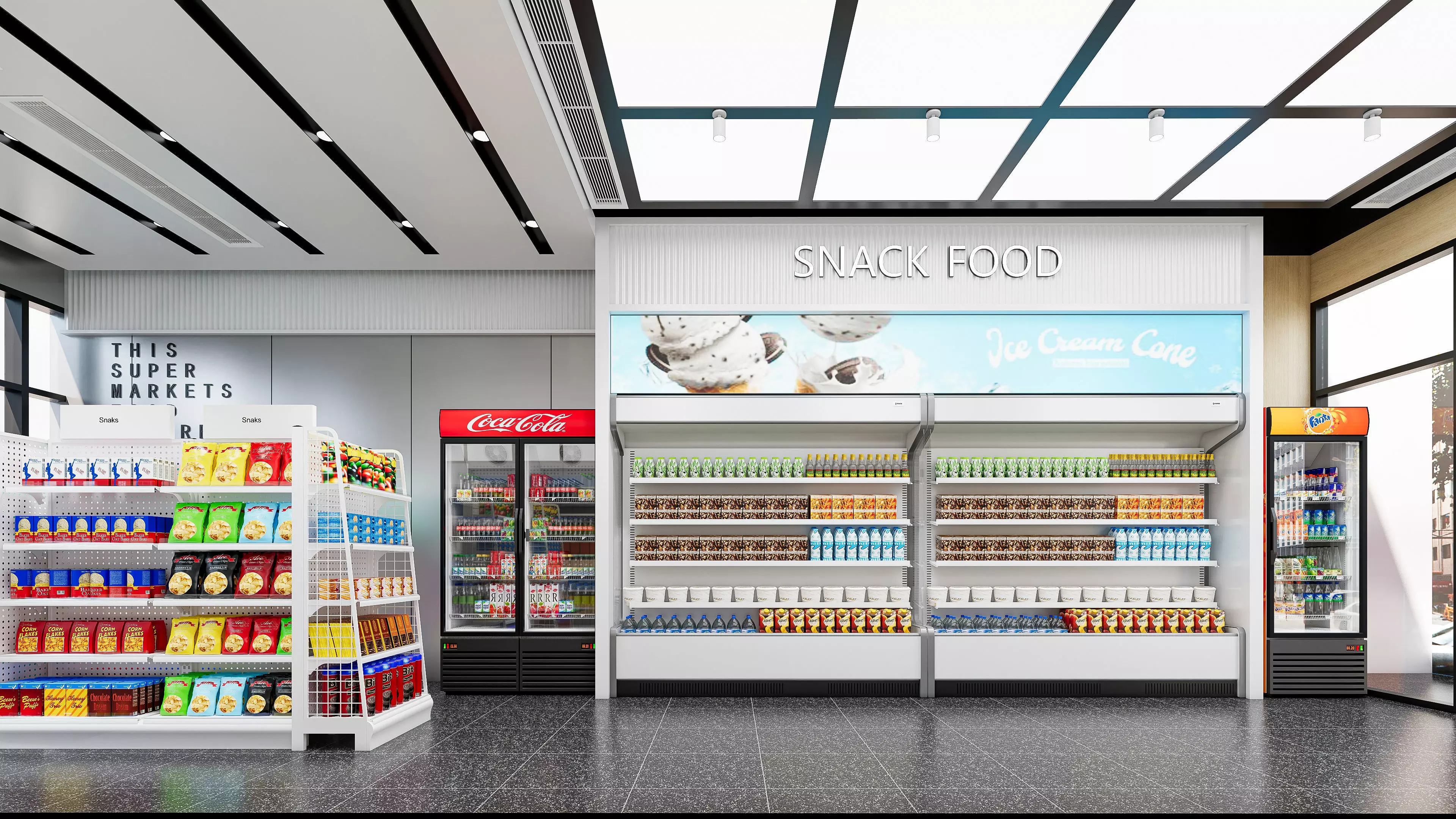 Supermarket Hypermarket Convenience Store 2 3D model_4