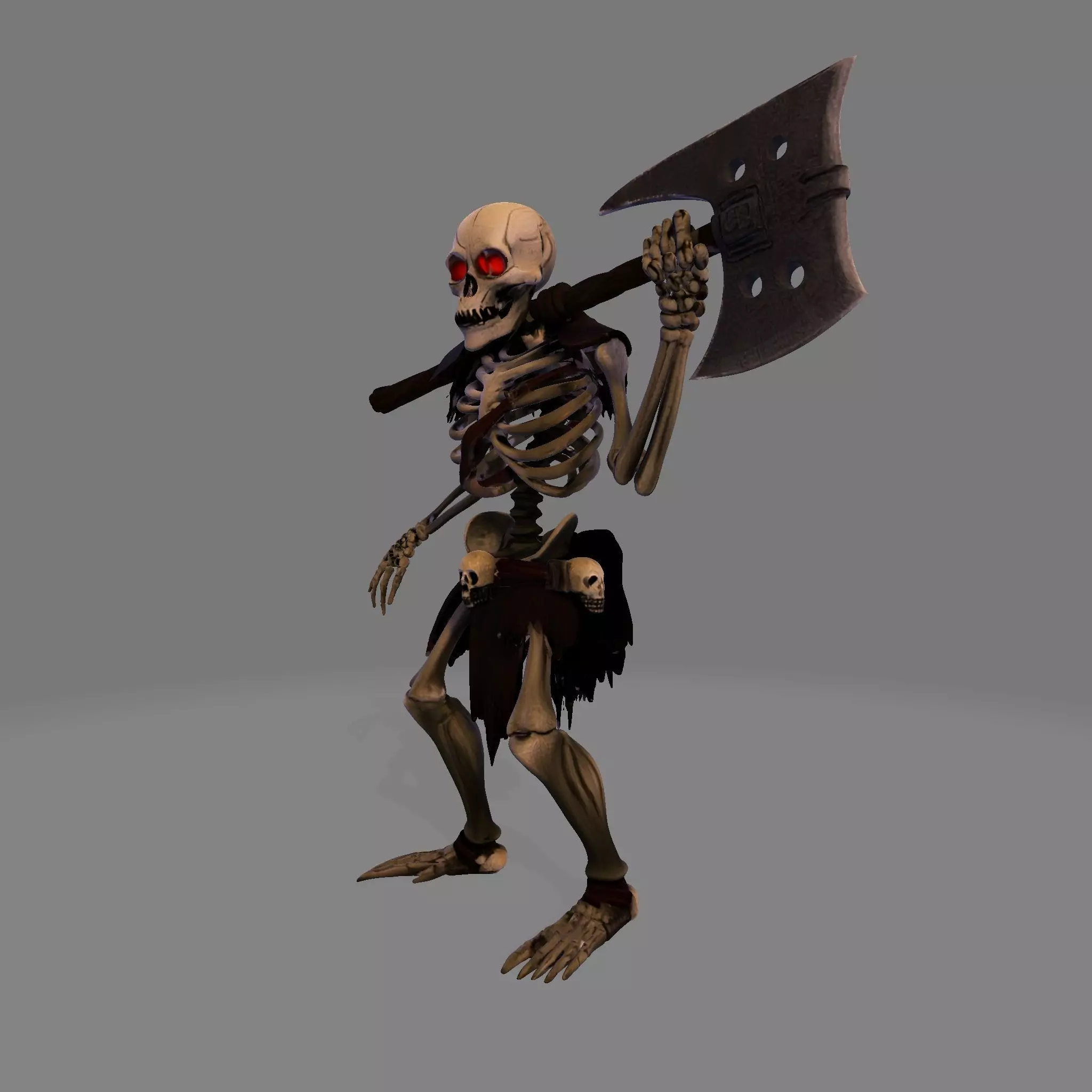 Spooky Skeleton Fighter 3D print model_7