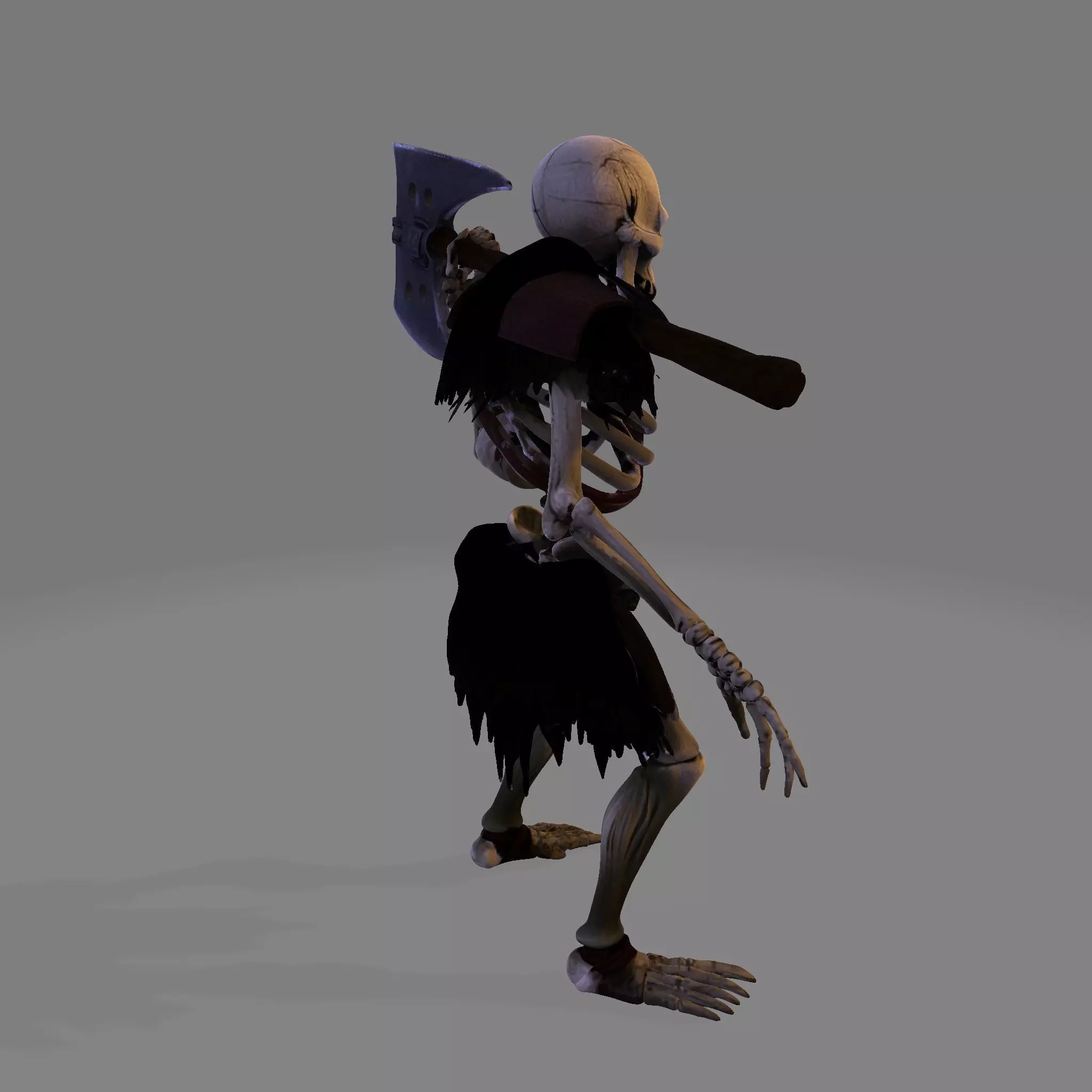 Spooky Skeleton Fighter 3D print model_1