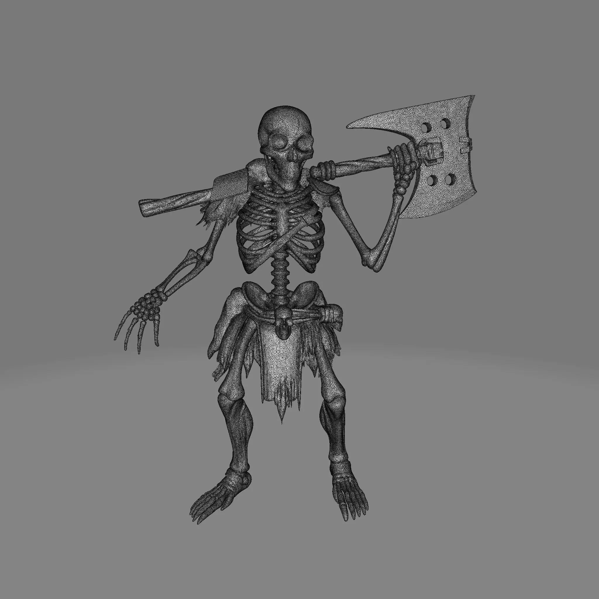 Spooky Skeleton Fighter 3D print model_19