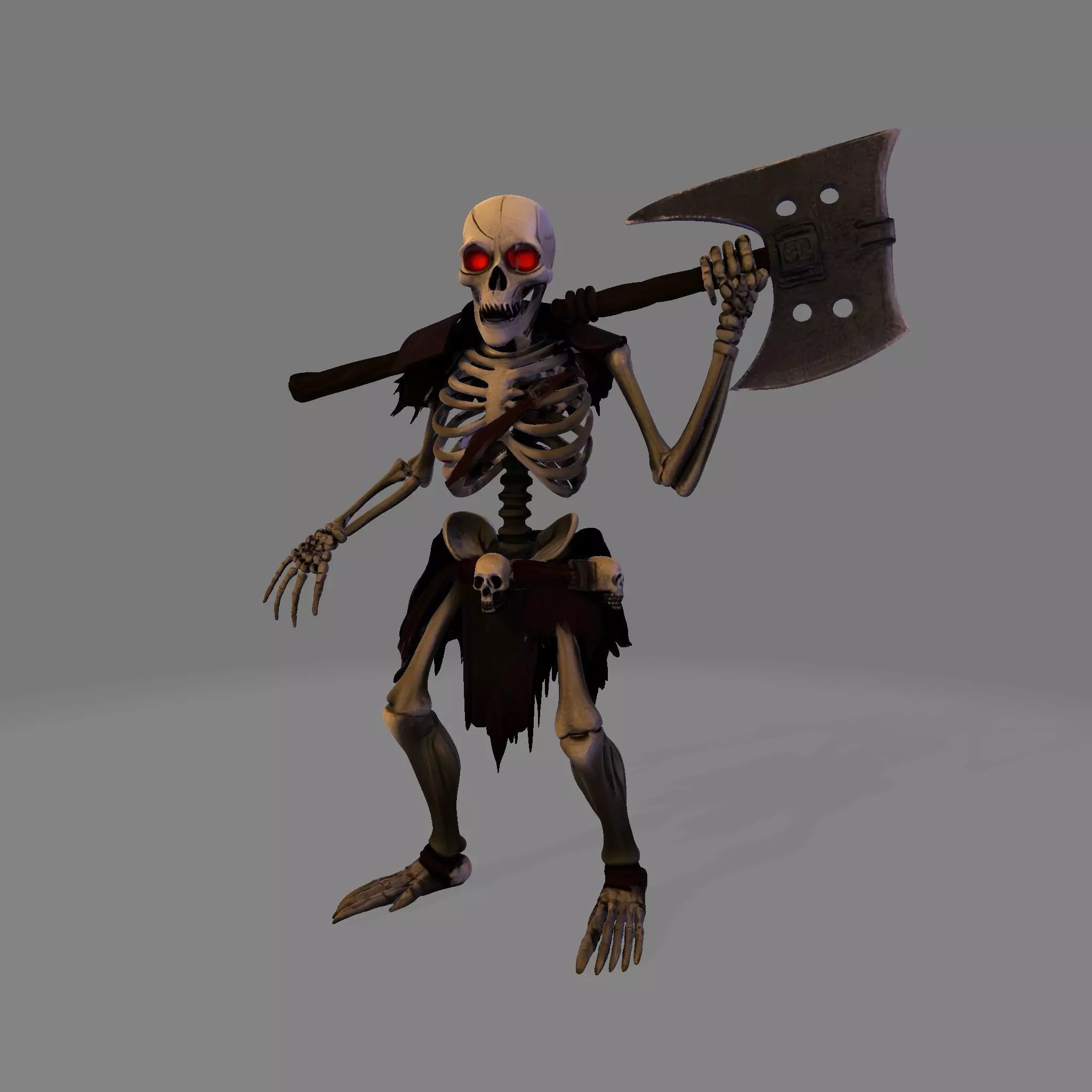 Spooky Skeleton Fighter 3D print model_0