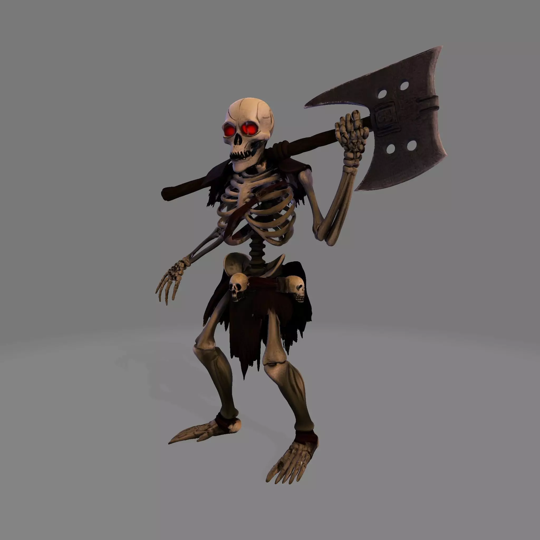 Spooky Skeleton Fighter 3D print model_6
