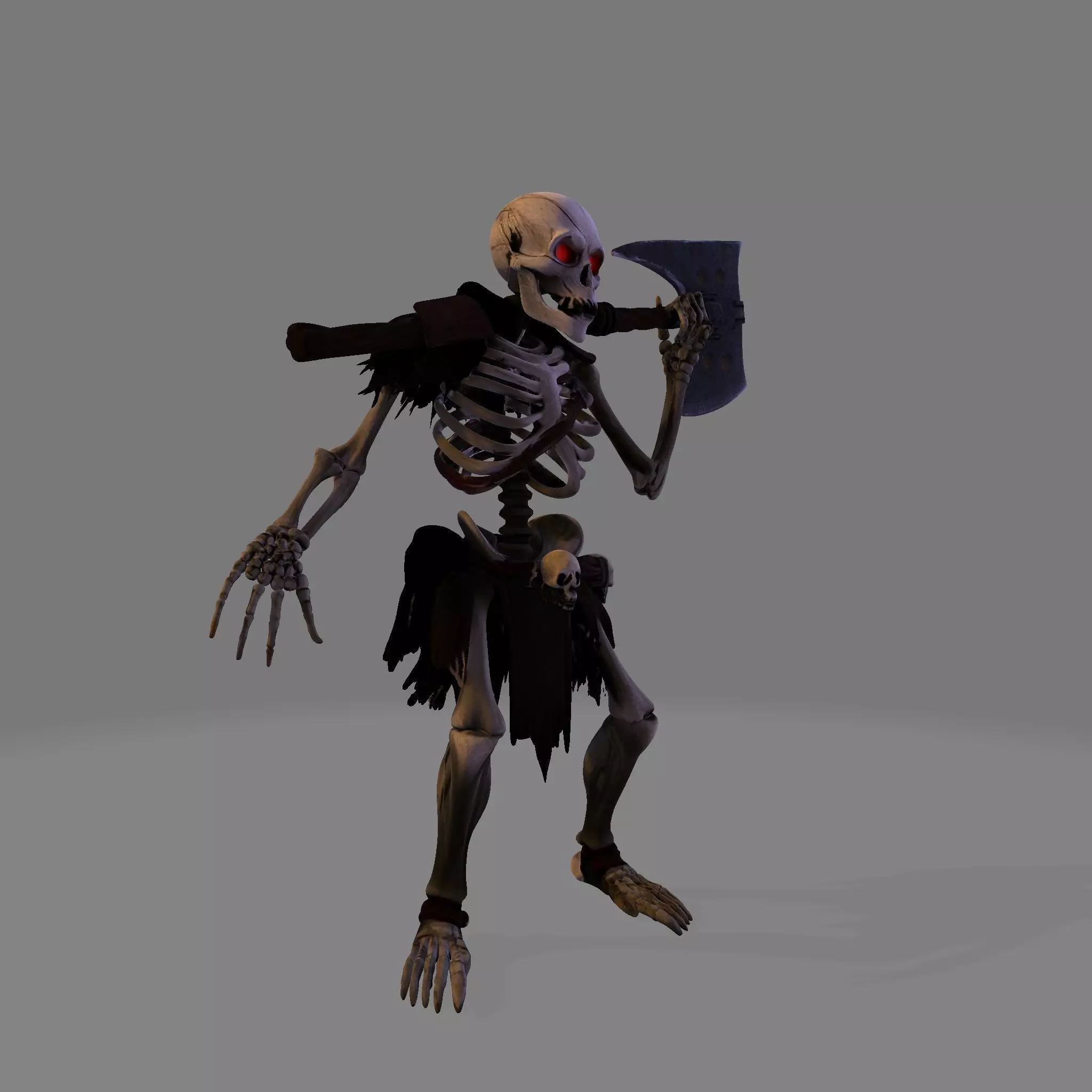 Spooky Skeleton Fighter 3D print model_4