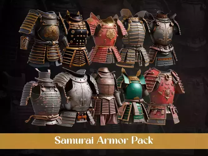 Stylized Samurai Armor Pack 3D Model Collection Stylized Samurai Armor Pack 3D Model Collection