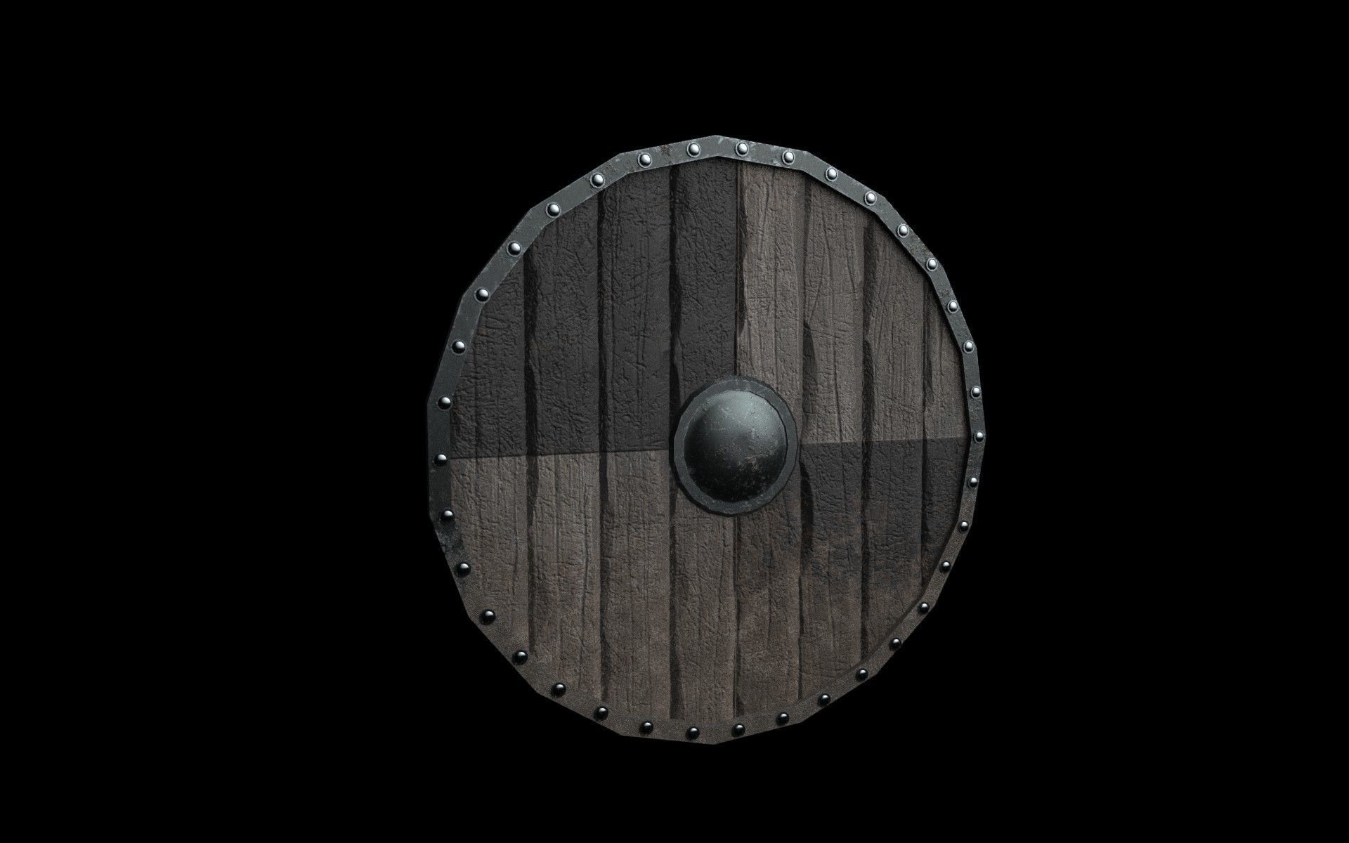 Viking Shield PBR Free low-poly 3D model_1