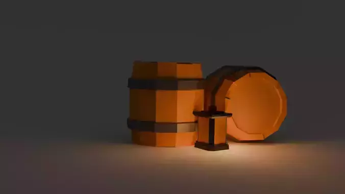 Low-Poly Barrel Low-poly 3D model