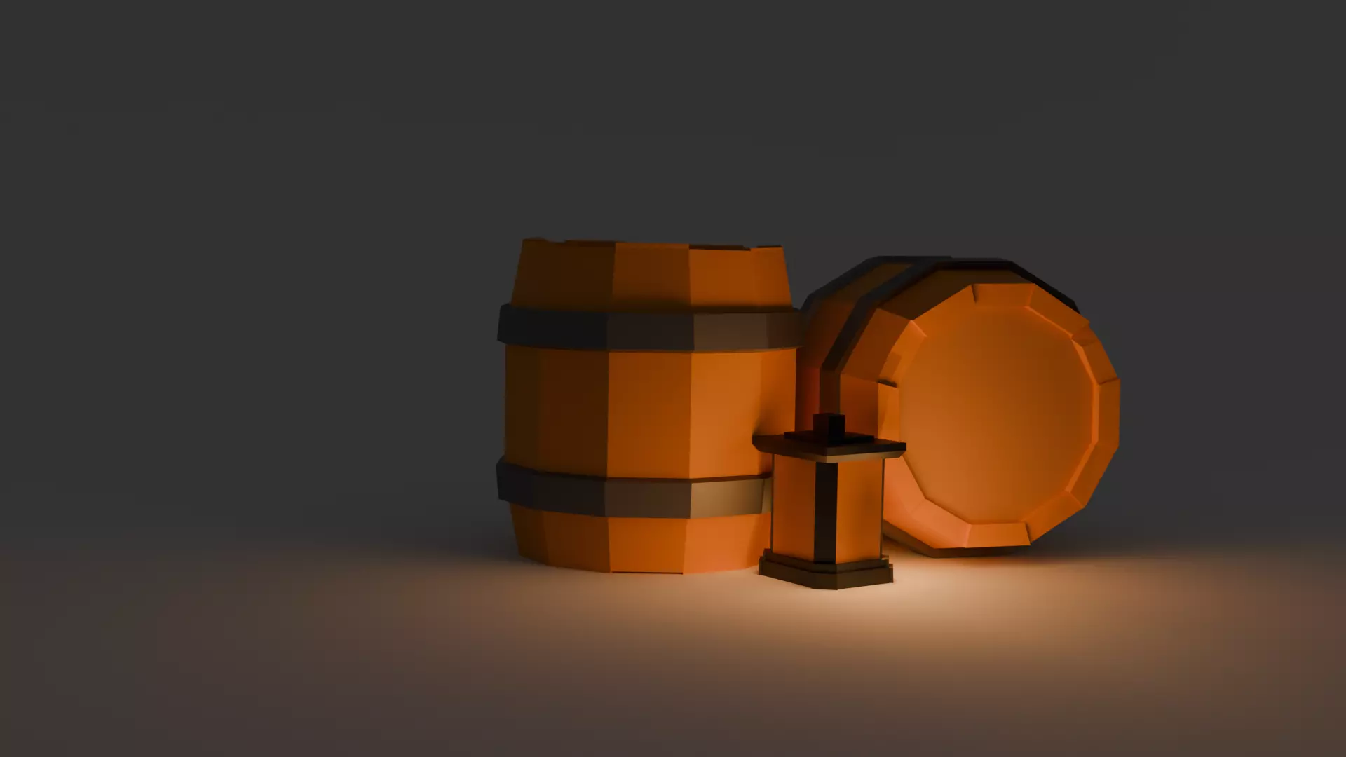 Low-Poly Barrel Low-poly 3D model_0