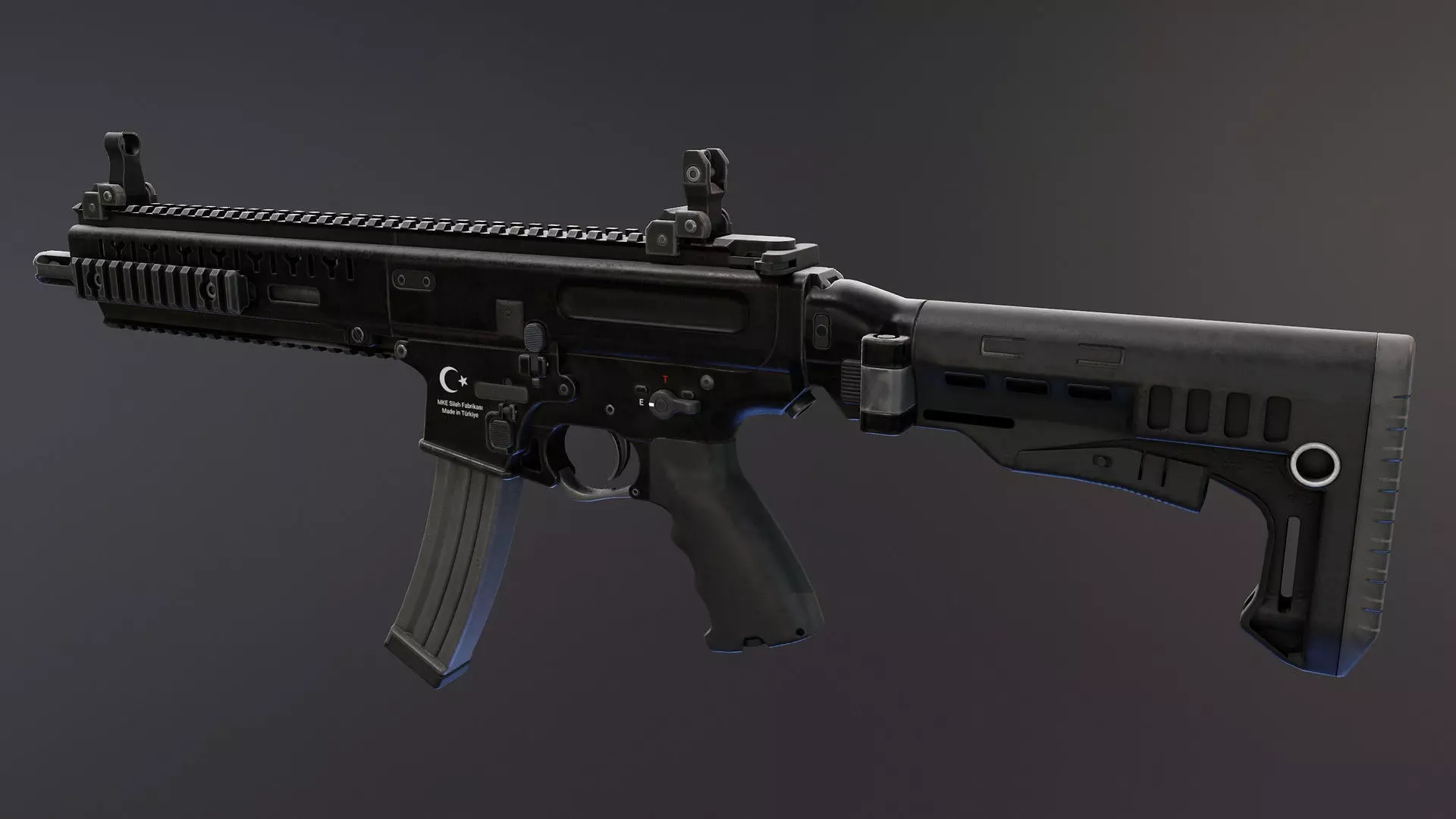 MOT 919 Submachine Gun Low-poly 3D model_2