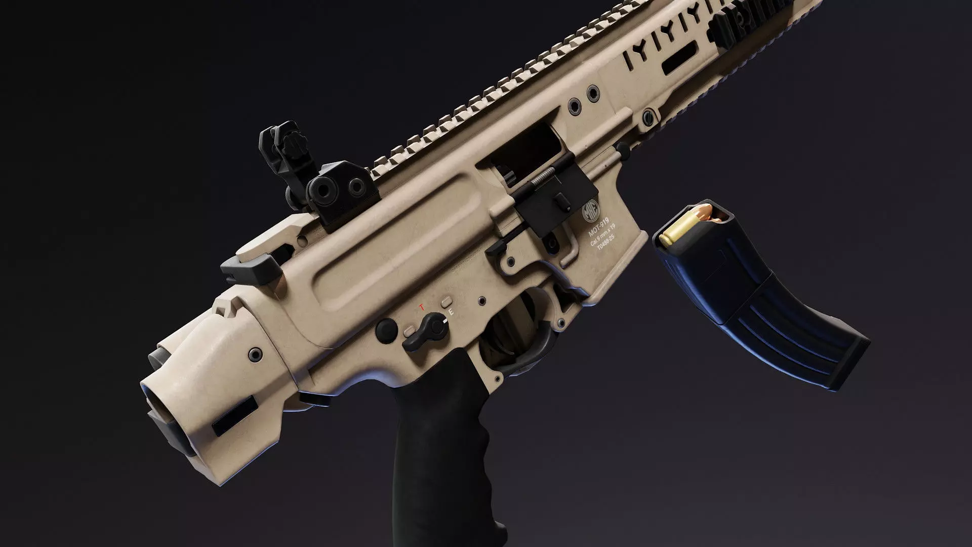 MOT 919 Submachine Gun Low-poly 3D model_7