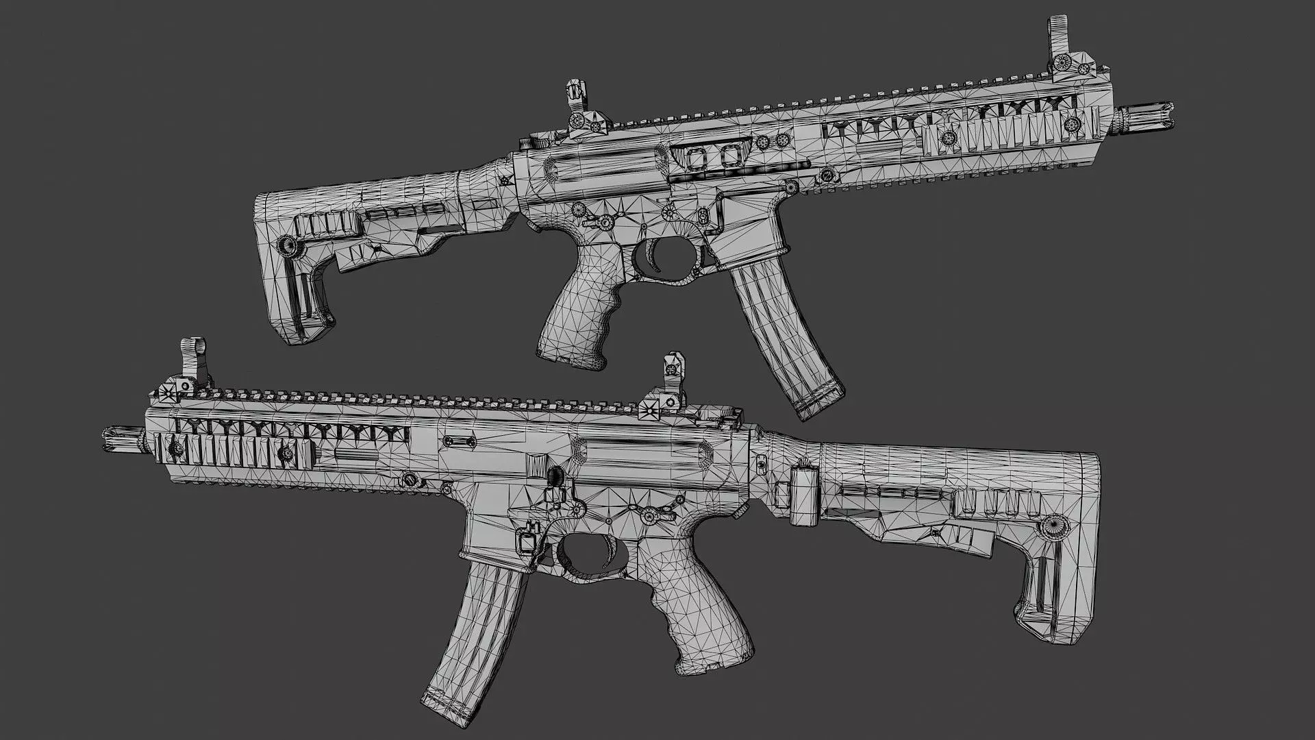 MOT 919 Submachine Gun Low-poly 3D model_11