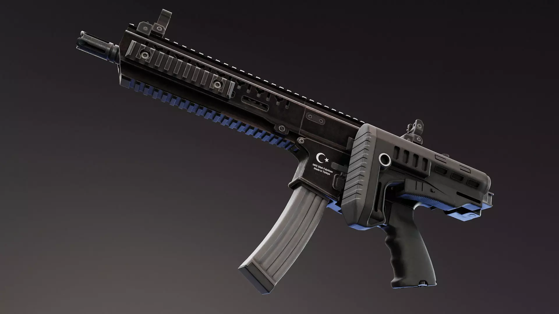 MOT 919 Submachine Gun Low-poly 3D model_6