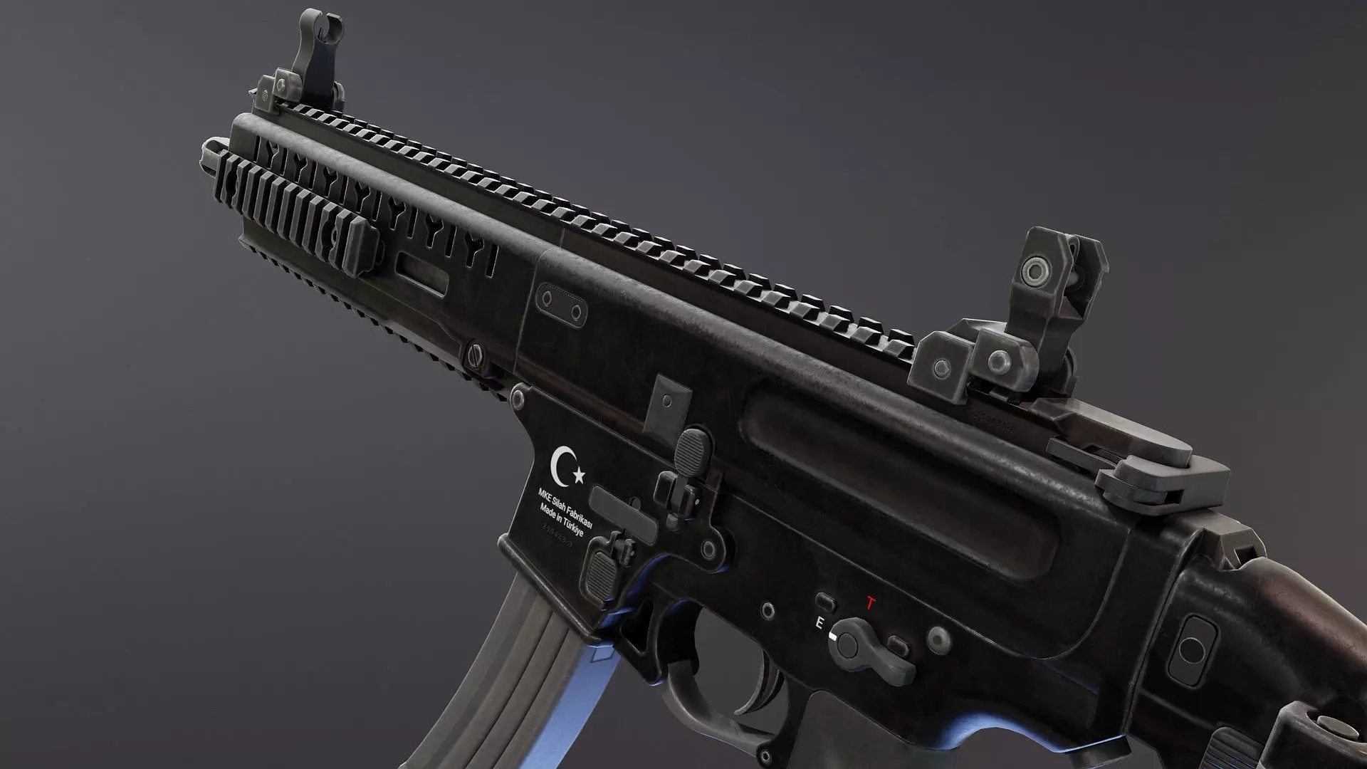 MOT 919 Submachine Gun Low-poly 3D model_9