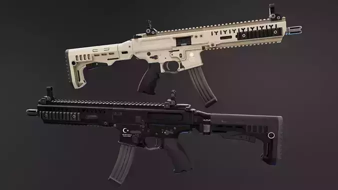 MOT 919 Submachine Gun Low-poly 3D model MOT 919 Submachine Gun Low-poly 3D model