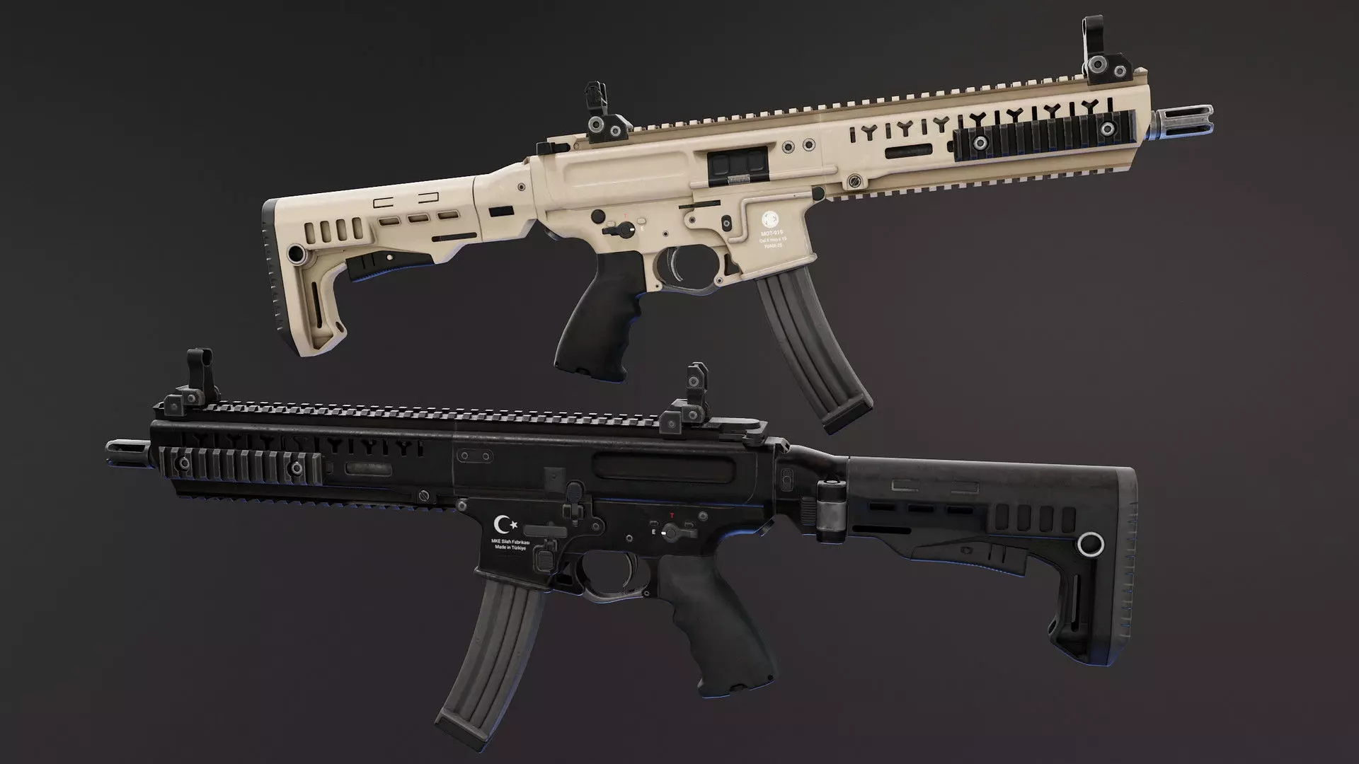 MOT 919 Submachine Gun Low-poly 3D model_0