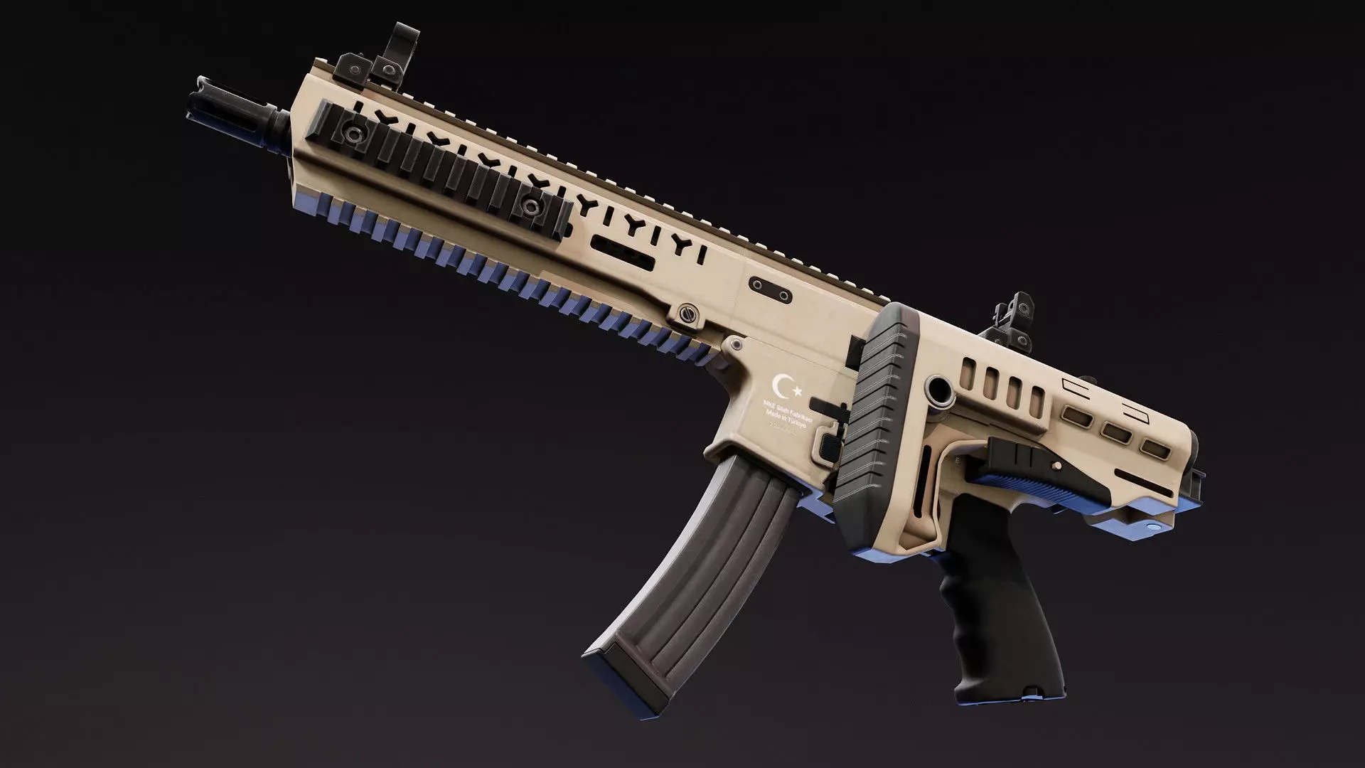 MOT 919 Submachine Gun Low-poly 3D model_5