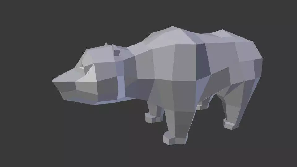 bear lowpoly skull Low-poly 3D model_0