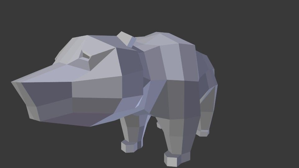 bear lowpoly skull Low-poly 3D model_1