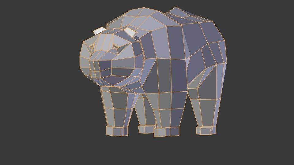 bear lowpoly skull Low-poly 3D model_6