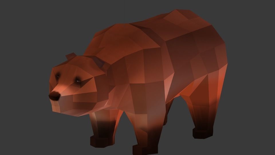 bear lowpoly skull Low-poly 3D model_7