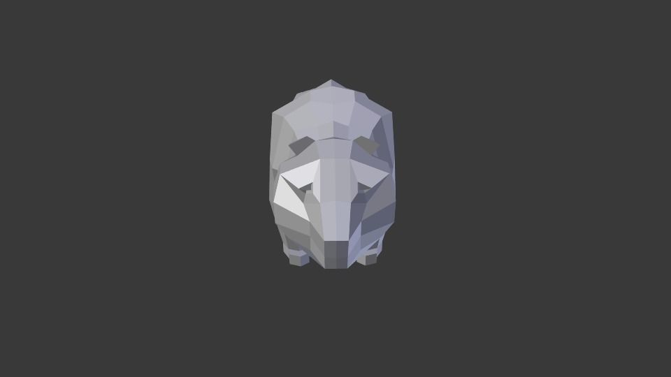 bear lowpoly skull Low-poly 3D model_2