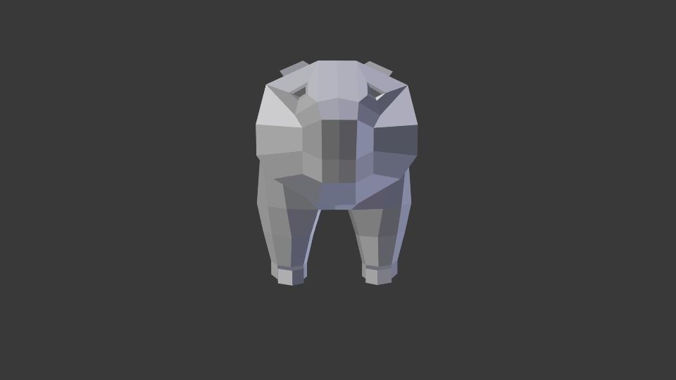 bear lowpoly skull Low-poly 3D model_3