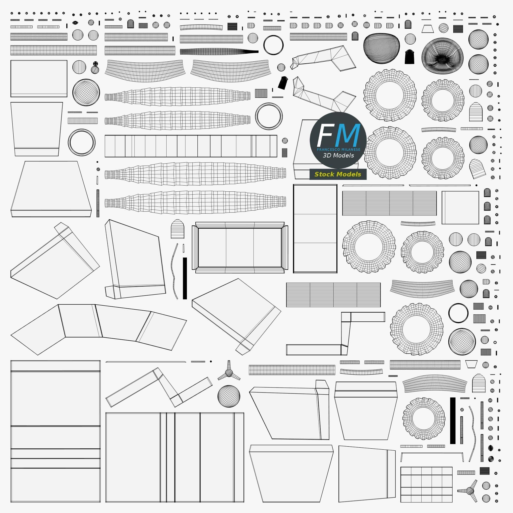 Tipper base mesh 3D model_11