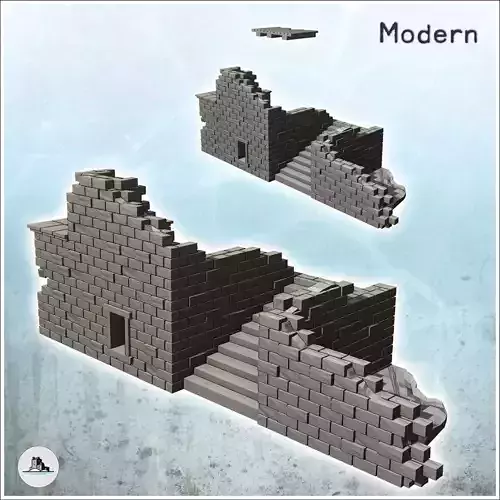 Portion of ruined building in stone with staircase 31 - Modern W