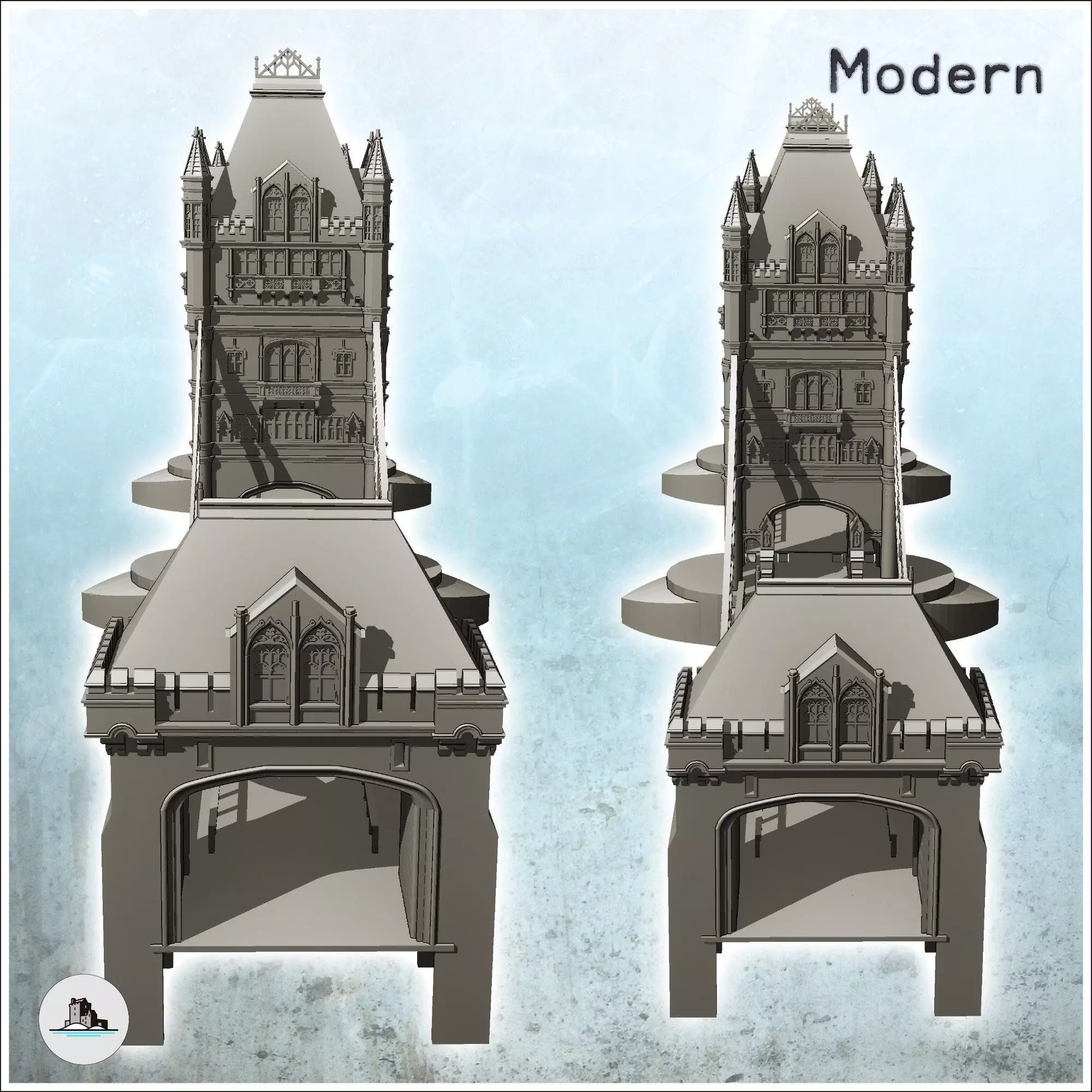 Tower Bridge over the Thames London United Kingdom - Modern WW2  3D print model_2