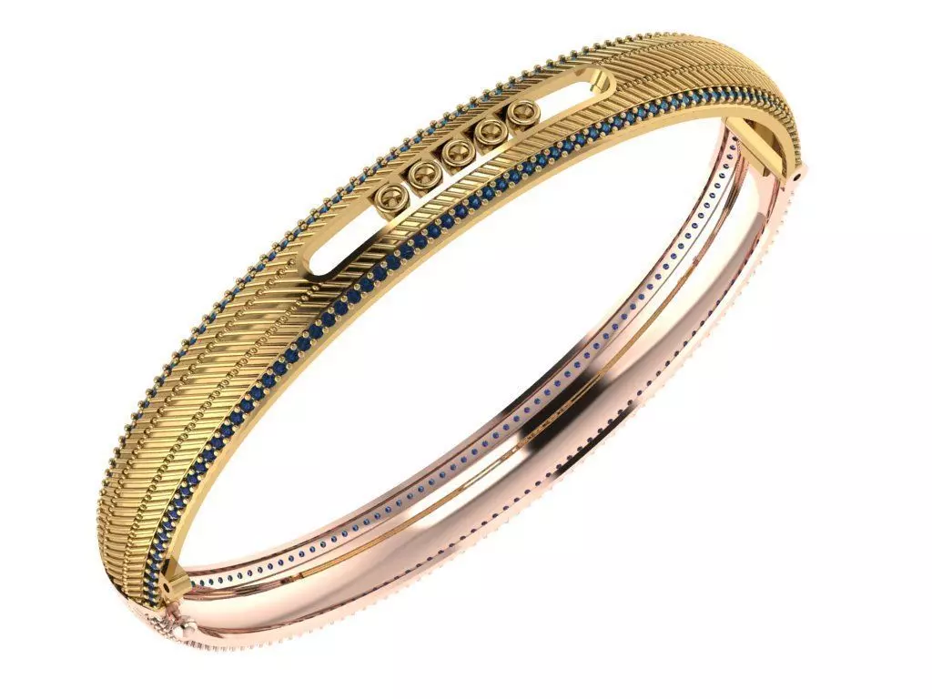 Custom Design Gold Bracelet 3D print model_0