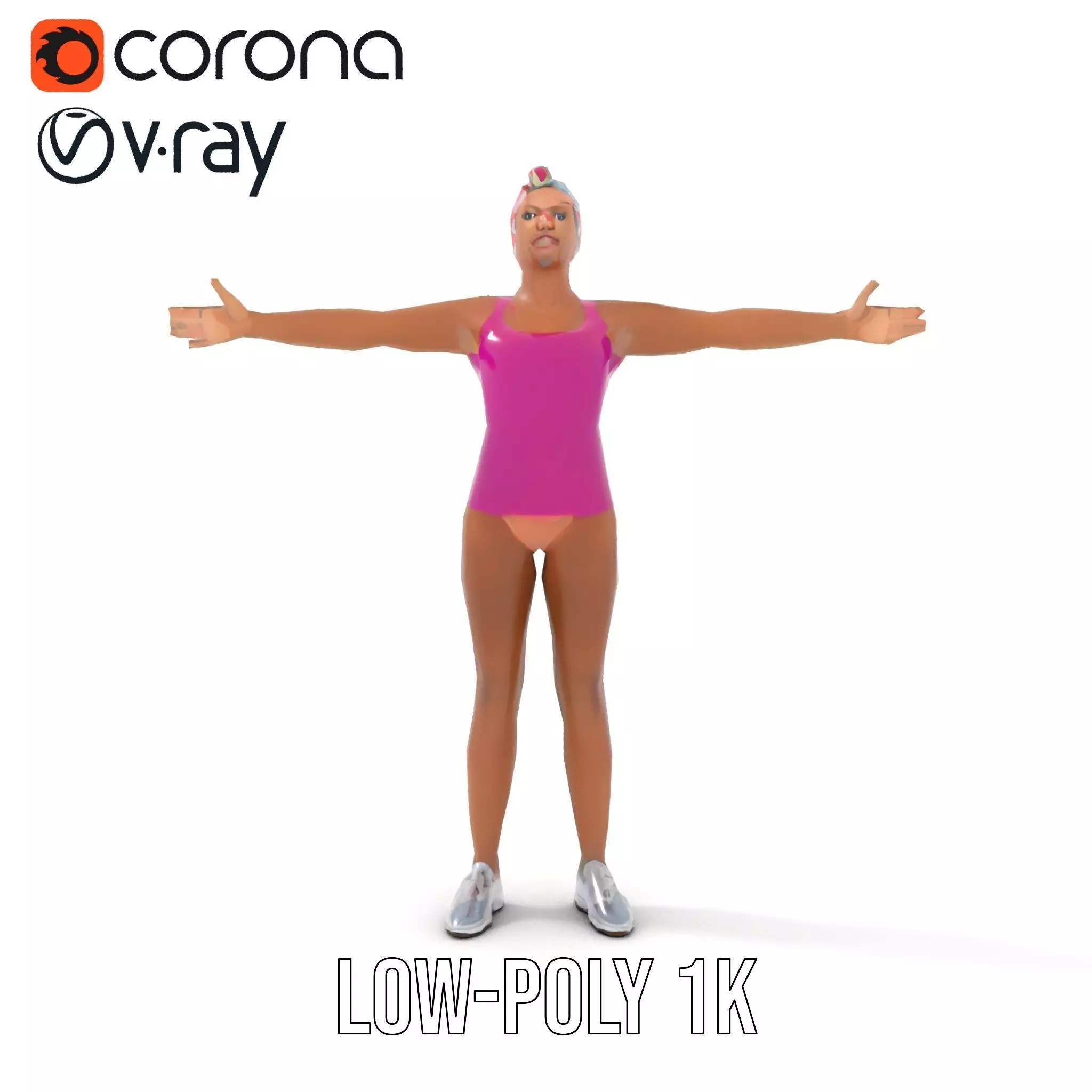 Vibrant Athletic Female model pack Low-poly 3D model_29