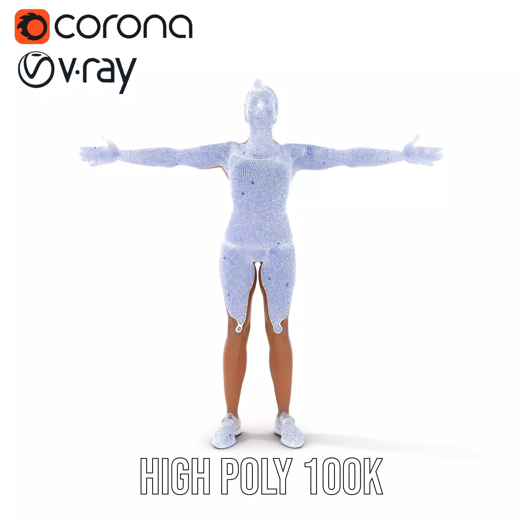 Vibrant Athletic Female model pack Low-poly 3D model_34