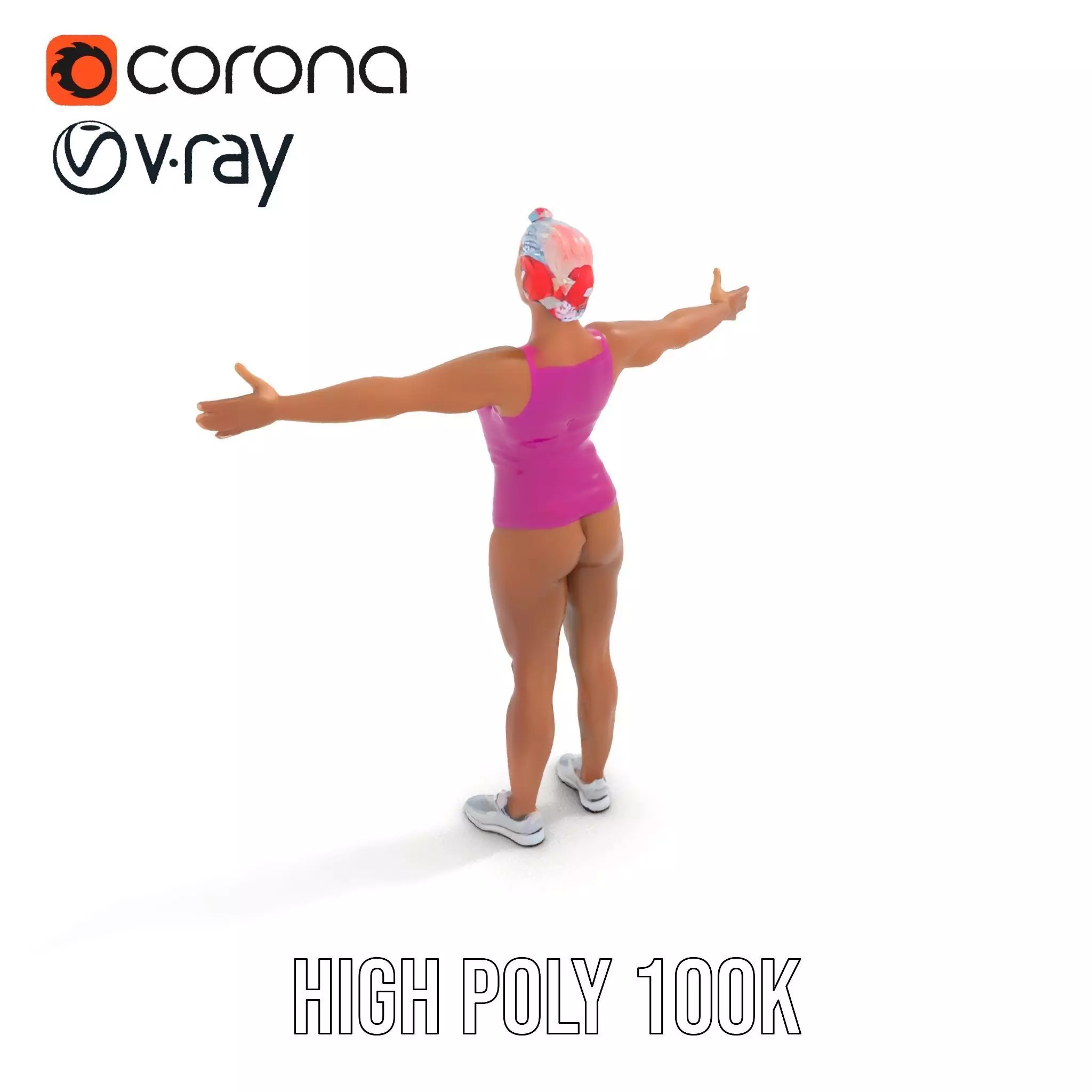 Vibrant Athletic Female model pack Low-poly 3D model_30
