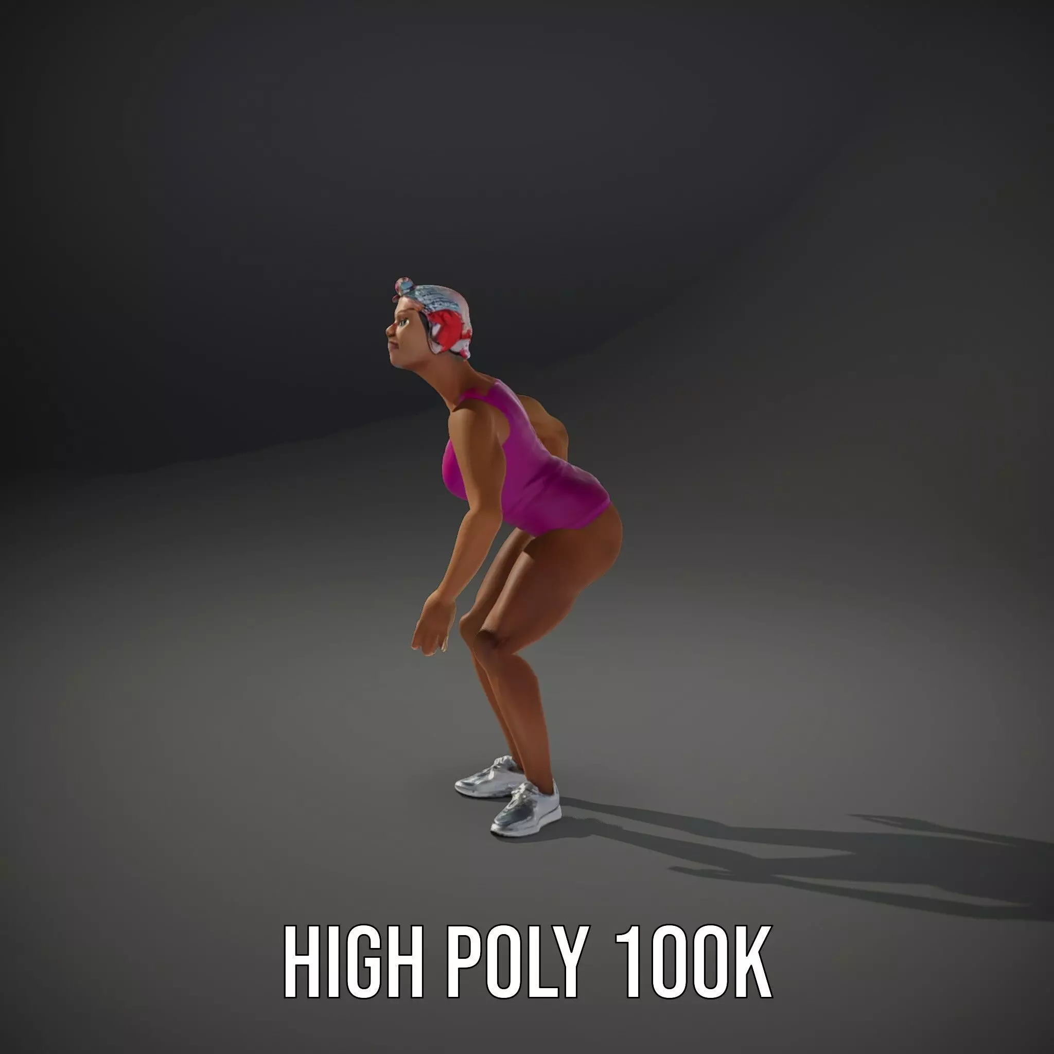 Vibrant Athletic Female model pack Low-poly 3D model_15